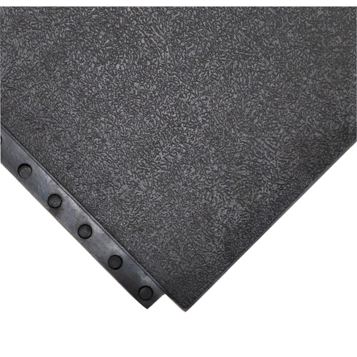 Tapis antifatigue 24/Seven Locksafe, Lisse, 3' x 3' x 5/8", Noir, Caoutchouc naturel D. Morneault & Fils