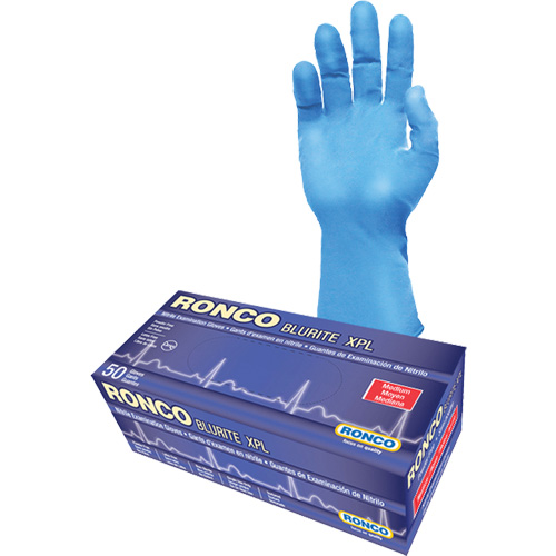 Blurite XPL Examination Gloves, Small, Nitrile, 8-mil, Powder-Free, Blue, Class 2 D. Morneault & Fils