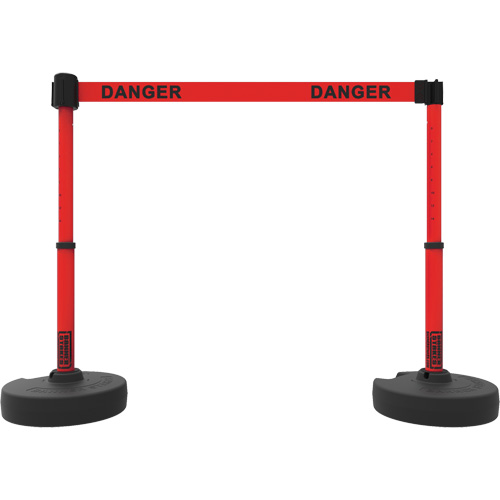 Plus Barrier Post Set, Plastic, 42" H, Red Tape, 15' Tape Length D. Morneault & Fils