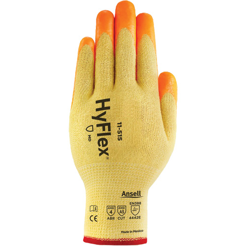 Gants haute visibilit&eacute; r&eacute;sistants aux coupures HyFlex, Taille 6, Calibre 13, Rev&ecirc;tement Mousse de nitrile, Enveloppe en Acier inoxydable/Kevlar/Spandex, ASTM ANSI niveau A5/EN 388 niveau E D. Morneault & Fils