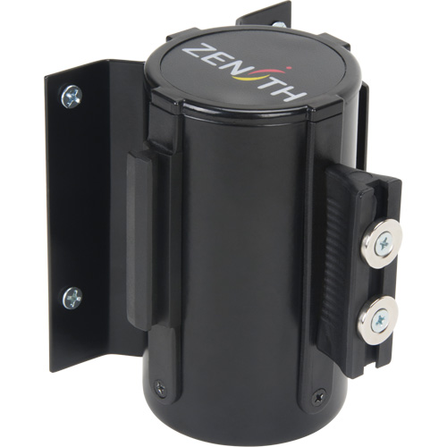 Barri&egrave;re &agrave; fixation murale avec ruban magn&eacute;tique, Acier, Fixation par vis, 7', Ruban Jaune D. Morneault & Fils