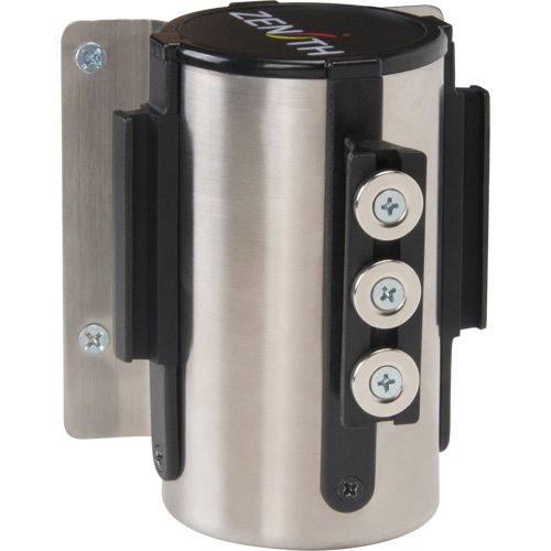 Wall Mount Barrier with Magnetic Tape, Steel, Screw Mount, 12', Black Tape D. Morneault & Fils