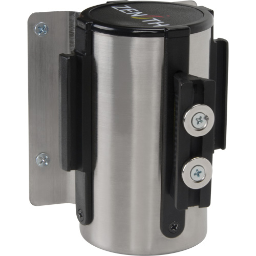 Wall Mount Barrier with Magnetic Tape, Steel, Screw Mount, 7', Yellow Tape D. Morneault & Fils