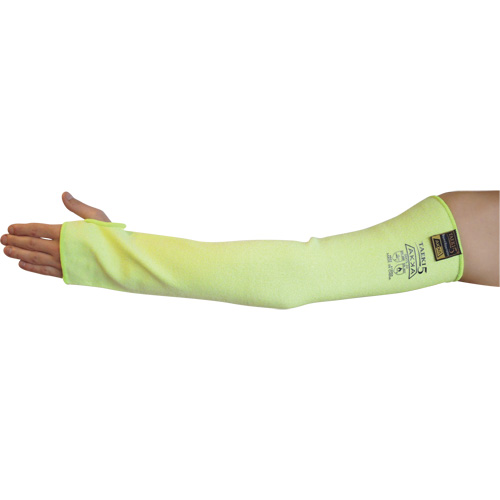 Manche r&eacute;sistant aux coupures avec trou pour les pouces, Taeki 5, 22", ASTM ANSI niveau A4/EN 388 niveau 5, Jaune haute visibilit&eacute; D. Morneault & Fils