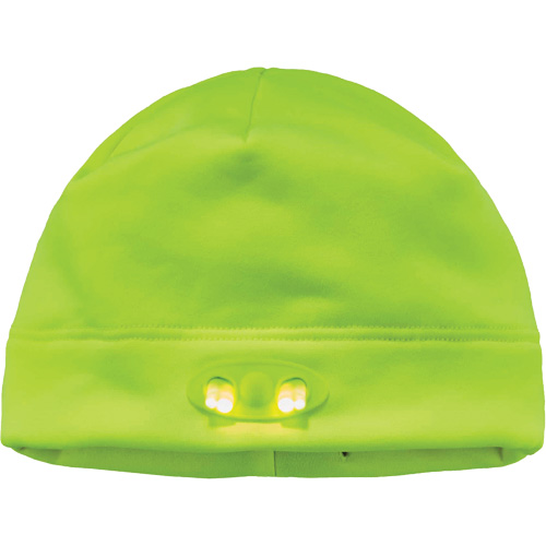 Bonnet N-Ferno &agrave; lumi&egrave;res DEL, Taille unique, Vert lime haute visibilit&eacute; D. Morneault & Fils