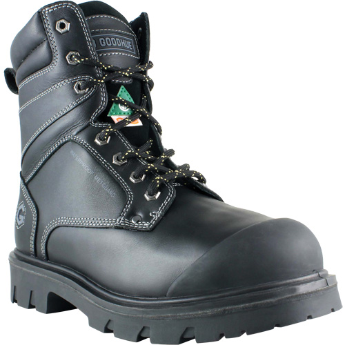 Bottes de travail Boomerang, Cuir, Embout Acier, Taille 7, Imperm&eacute;able D. Morneault & Fils