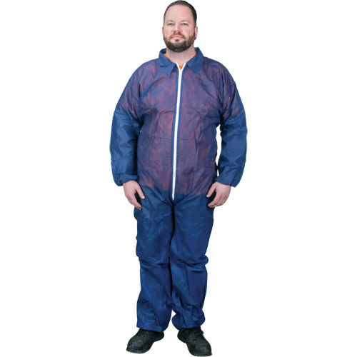 Coveralls, 3X-Large, Blue, Polypropylene D. Morneault & Fils