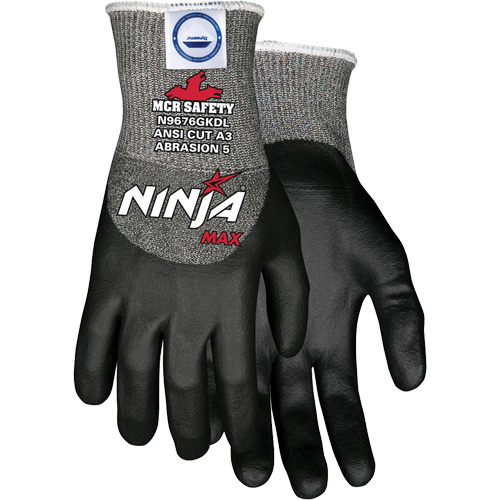 Gants r&eacute;sistant aux coupures Max Ninja, Taille Moyen, Calibre 10, Rev&ecirc;tement Bipolym&egrave;re, Enveloppe en Dyneema, ASTM ANSI niveau A3 D. Morneault & Fils