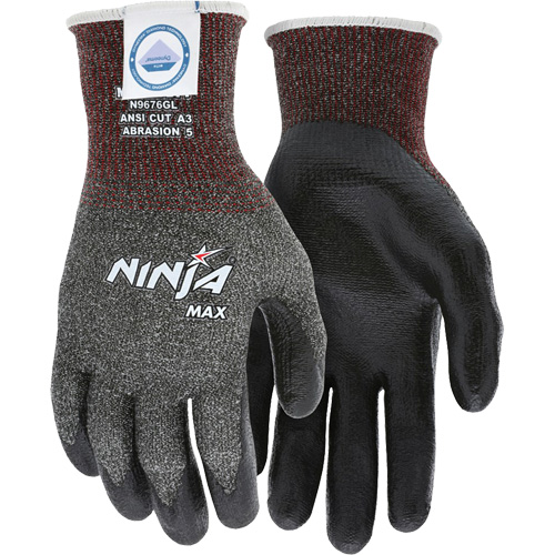 Gants r&eacute;sistant aux coupures Max Ninja, Taille Grand, Calibre 10, Rev&ecirc;tement Bipolym&egrave;re, Enveloppe en Dyneema, ASTM ANSI niveau A3 D. Morneault & Fils