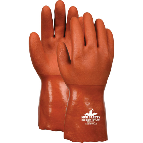 Gants r&eacute;sistant aux coupures Redcoat, Taille 2T-Grand, Rev&ecirc;tement PVC, Enveloppe en Kevlar, ASTM ANSI niveau A2/EN 388 niveau 3 D. Morneault & Fils