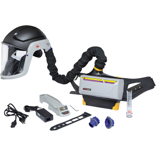 Trousse de respirateur d&eacute;puration dair propuls&eacute; pour lindustrie lourde Versaflo, Capuchon & visi&egrave;re, Pile Lithium-ion D. Morneault & Fils