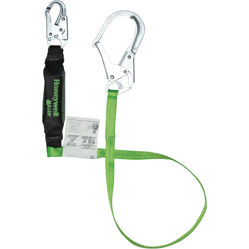 Miller&reg; HP Shock-Absorbing Lanyard, 6', Scaffold Hook Center, Locking Snap Hook Leg Ends, Polyester D. Morneault & Fils