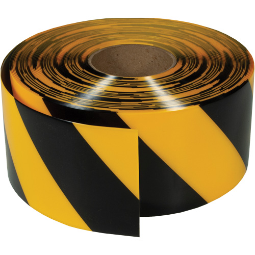 Ruban de marquage tr&egrave;s r&eacute;sistant pour plancher ArmorStripe, 4" x 100', PVC, Noir et jaune D. Morneault & Fils