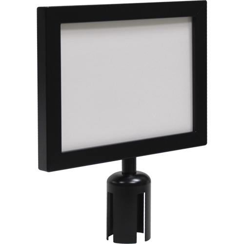 Cadre d'enseigne pour poteau de barri&egrave;re pour le contr&ocirc;le des foules, Noir D. Morneault & Fils