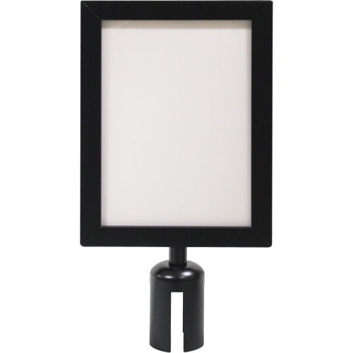 Cadre d'enseigne pour poteau de barri&egrave;re pour le contr&ocirc;le des foules, Noir D. Morneault & Fils