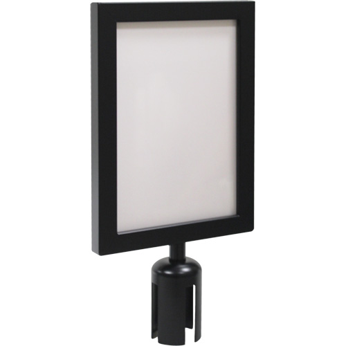 Cadre d'enseigne pour poteau de barri&egrave;re pour le contr&ocirc;le des foules, Noir D. Morneault & Fils