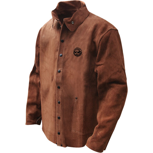 Veste de soudage en cuir fleur de vache refendu Gander Brand, Cuir, 4T-Grand, Brun D. Morneault & Fils
