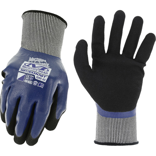 SpeedKnit Shield C4 Work Gloves, Size X-Large/10, 18 Gauge, Nitrile Coated, Nylon/Spandex Shell, ASTM ANSI Level A4/EN 388 Level C D. Morneault & Fils