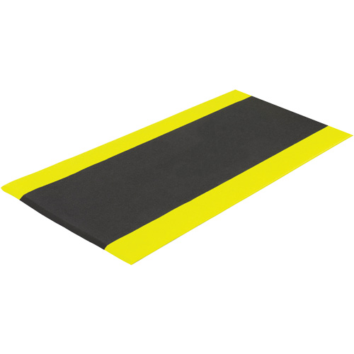 Tapis antifatigue Airsoft, Rugueux, 3' x 5' x 3/8", Noir/Jaune, &eacute;ponge en PVC D. Morneault & Fils