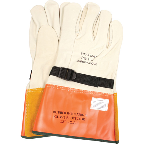 Gants de protection en cuir avec sangle, Taille 8, 12" lo D. Morneault & Fils