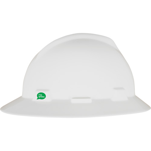 Casque de s&eacute;curit&eacute; &agrave; bord complet V-Gard GREEN avec fentes, R&eacute;pond aux normes CSA type 1, Suspension Rochet D. Morneault & Fils