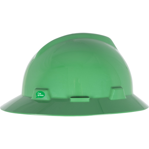 V-Gard&reg; GREEN Slotted Full Brim Hard Hat, Meets CSA Type 1, Ratchet Suspension D. Morneault & Fils