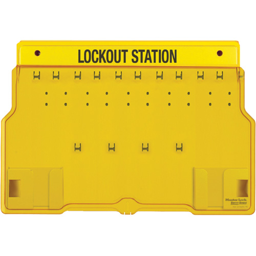 Poste de cadenassage trilingue recouvert, Cadenas Aucune, Capacit&eacute; de 10, Cadenas Non compris D. Morneault & Fils