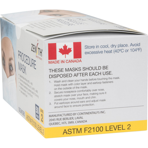 Disposable Procedure Face Masks, ASTM F2100 Level 2, Class 1 D. Morneault & Fils
