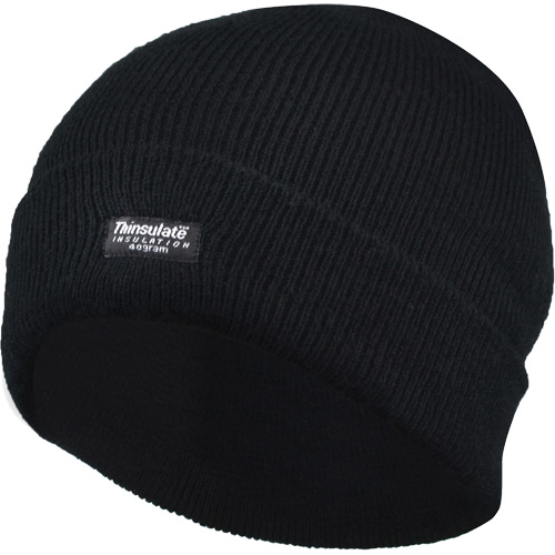 Tuque doubl&eacute;e &agrave; rebord, Doublure en Thinsulate, Taille unique, Noir D. Morneault & Fils