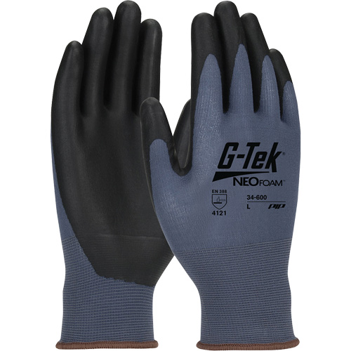 Gants en tricot sans coutures enduits G-Tek NeoFoam, T-petit, R&ecirc;vetement Polyur&eacute;thane, Calibre 15, Enveloppe en Nylon D. Morneault & Fils