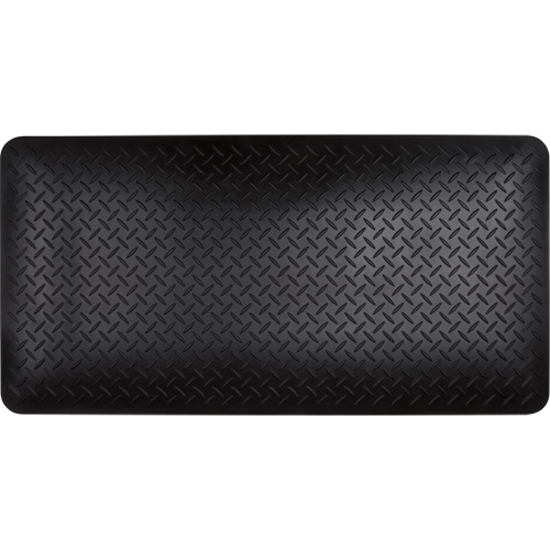 Anti-Fatigue Matting, Diamond, 1-2/3' x 3-1/4' x 3/4", Black, Polyurethane D. Morneault & Fils