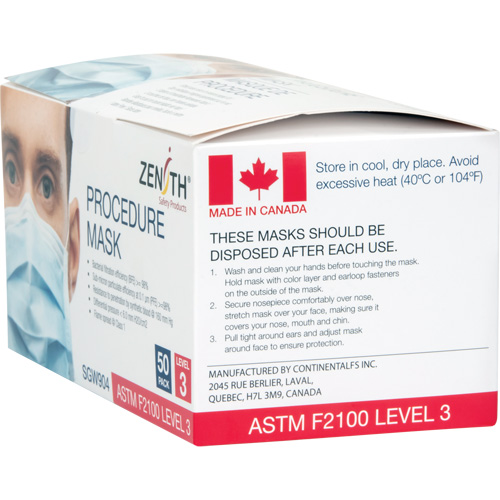 Disposable Procedure Face Masks, ASTM F2100 Level 3, Class 1 D. Morneault & Fils