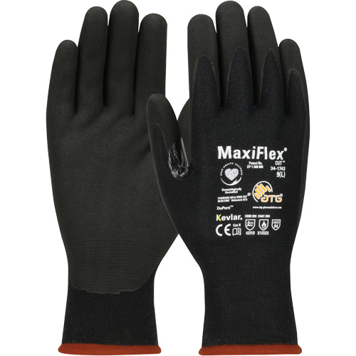 Gants compatibles avec les &eacute;crans tactiles ATG MaxiFlex Cut, Taille T-petit, Calibre 15, Rev&ecirc;tement Mousse de nitrile, Enveloppe en Polyester/Kevlar, ASTM ANSI niveau A4/EN 388 niveau 3/EN 388 niveau D D. Morneault & Fils