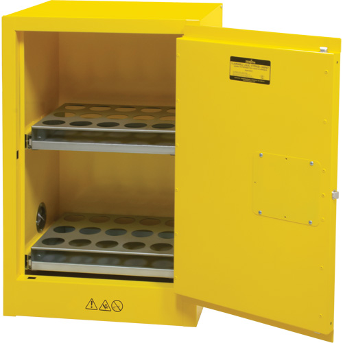 Flammable Aerosol Storage Cabinet, 12 gal., 1 Door, 23" W x 35" H x 18" D D. Morneault & Fils