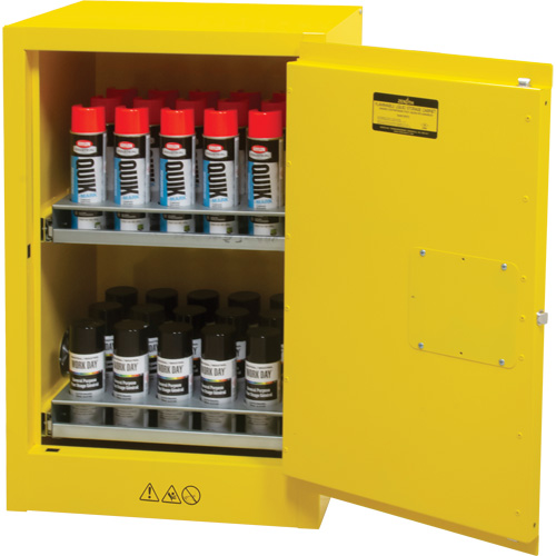Flammable Aerosol Storage Cabinet, 12 gal., 1 Door, 23" W x 35" H x 18" D D. Morneault & Fils