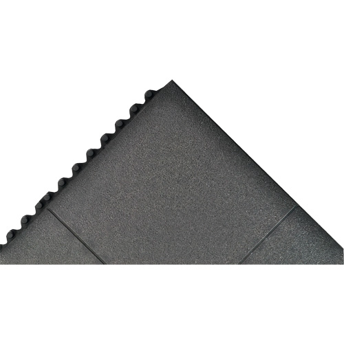 Cushion-Ease&reg; Interlocking Anti-Fatigue Mat, Pebbled, 3' x 3' x 3/4", Black, Natural Rubber D. Morneault & Fils