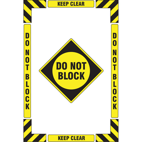 "Keep Clear Do Not Block" Floor Marking Kit, Adhesive, English with Pictogram D. Morneault & Fils