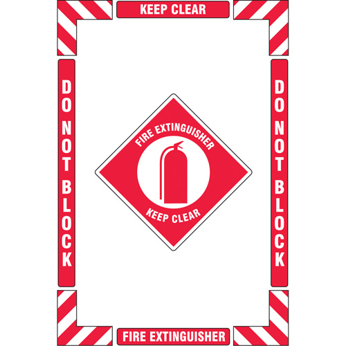 "Fire Extinguisher" Floor Marking Kit, Adhesive, English with Pictogram D. Morneault & Fils