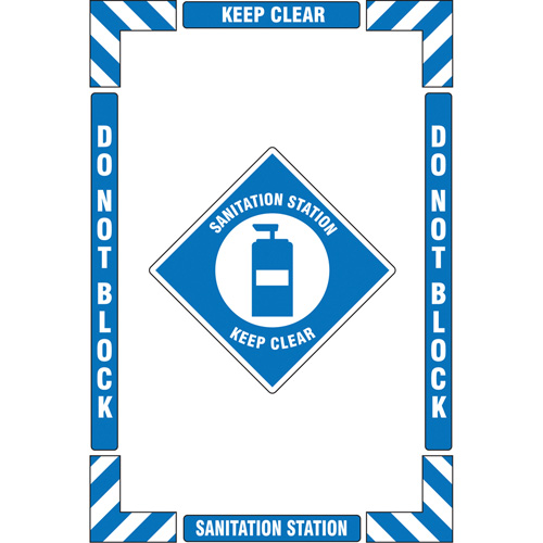 "Sanitation Station" Floor Marking Kit, Adhesive, English with Pictogram D. Morneault & Fils