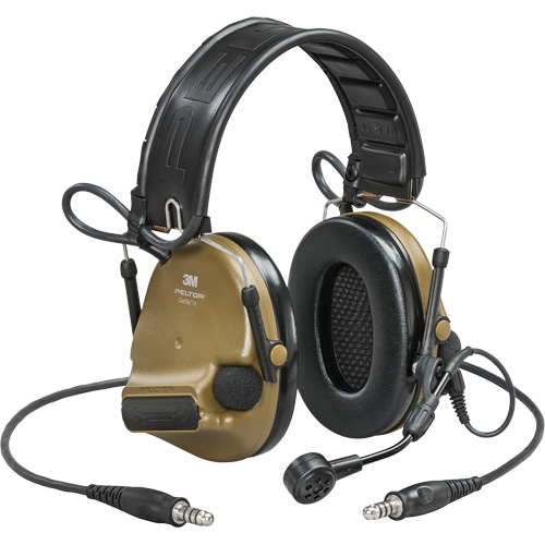 Casque VI NIB avec deux fils de sortie et rail arc Peltor ComTac, Style Bandeau, 23 dB D. Morneault & Fils