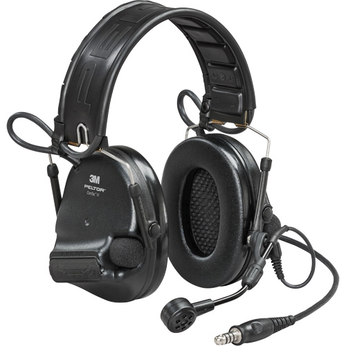 Casque VI NIB avec fils de sortie unique et rail arc Peltor ComTac, Style Bandeau, 23 dB D. Morneault & Fils
