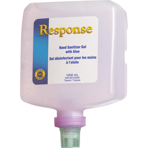 Gel d&eacute;sinfectant pour les mains &agrave; l'alo&egrave;s Response, 1000 ml, Bouteille &agrave; pompe, 70 % alcool D. Morneault & Fils