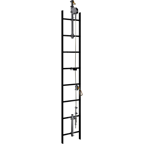Syst&egrave;me de s&eacute;curit&eacute; vertical &agrave; c&acirc;ble 20' Lad-Saf, Acier galvanis&eacute; D. Morneault & Fils