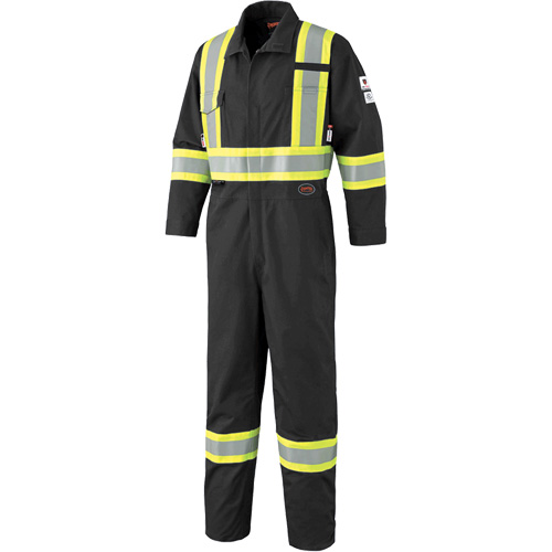 7702BK FR-Tech&reg; 88/12 FR Arc Rated Coveralls, Size 36, Black, 9.7 cal/cm² D. Morneault & Fils