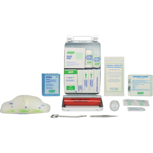 Trousse de premiers soins de base 16 unit&eacute;s, R&eacute;pond &agrave; la norme CSA Z1220-17 type 2 environnements &agrave; faible risque, Petit (2-25 travailleurs) D. Morneault & Fils