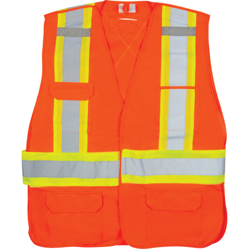 CSA-Compliant High-Visibility Surveyor Vest, High Visibility Orange, X-Large, Polyester D. Morneault & Fils