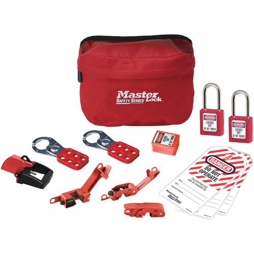 Trousse de cadenassage standard avec cadenas en thermoplastique Zenex, Ensemble &eacute;lectrique, 13 composants compris D. Morneault & Fils