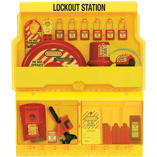Standard Valve & Electrical Deluxe Lockout Station, Thermoplastic Padlocks, 32 Padlock Capacity, Padlocks Included D. Morneault & Fils