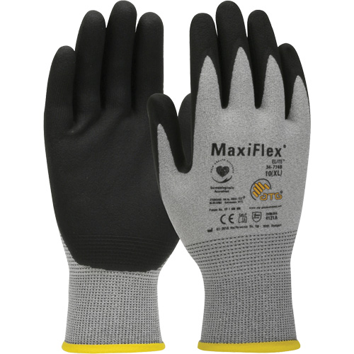 Gants compatibles avec les &eacute;crans tactiles ultral&eacute;gers ATG MaxiFlex Elite, Grand, R&ecirc;vetement Nitrile, Calibre 18, Enveloppe en Nylon D. Morneault & Fils
