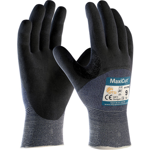 Gants r&eacute;sistants aux coupures en tricot sans couture ATG MaxiCut Ultra, Taille Grand, Calibre 15, Rev&ecirc;tement Nitrile, Enveloppe en Fil technique, ASTM ANSI niveau A3/EN 388 niveau 5/EN 388 niveau C D. Morneault & Fils